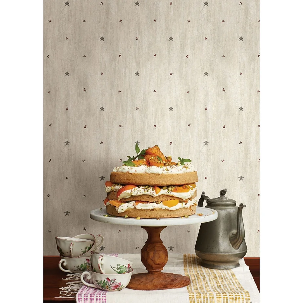 Wallpaper Bryndle Grey Barnstar & Sprigs